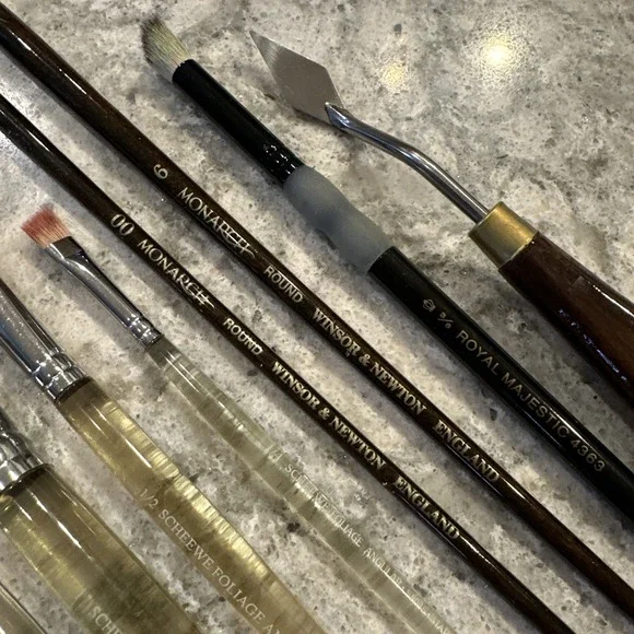 Lot Of Vintage Oil Paint Brushes 40 Winsor & Newton Robert Simmons Master Touch - Picture 6 of 16